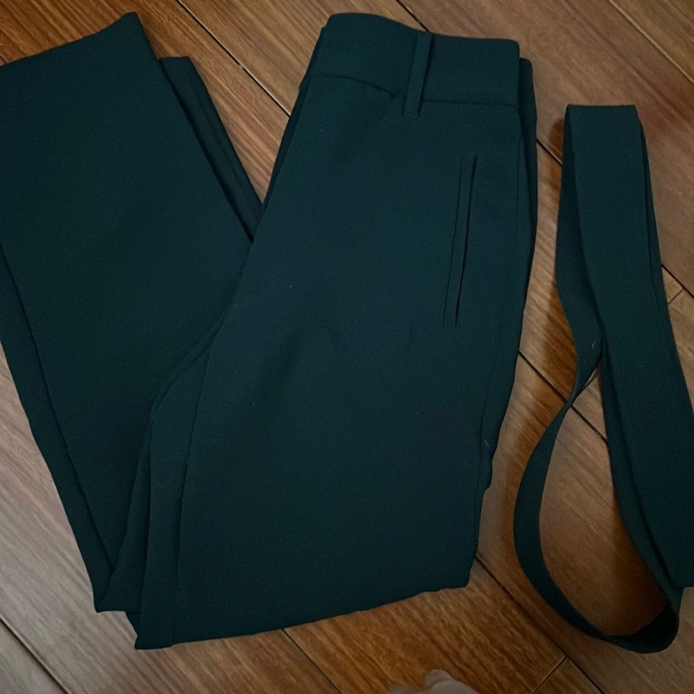 aritzia front tie pants - green